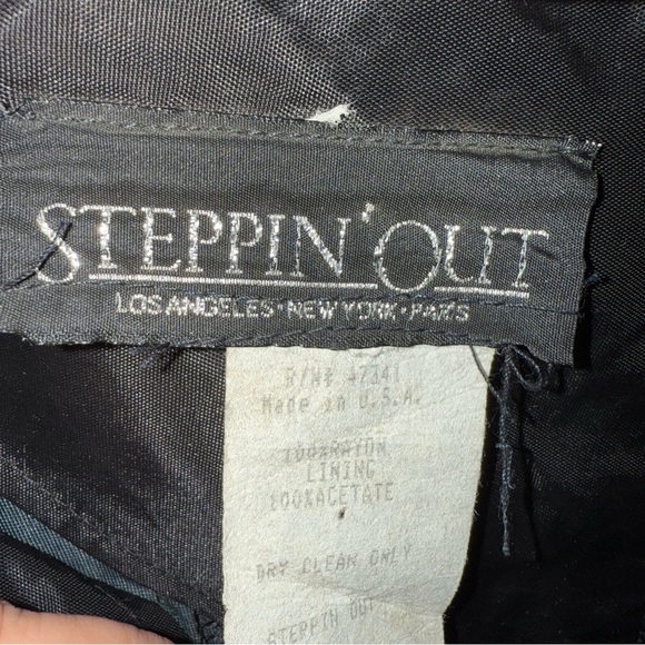 Vintage Steppin' Out Velvet‎ Floral Dress Party Cocktail Black Multicolor Size 7 - Picture 9 of 11